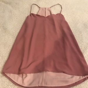 Blush pink T back top.
